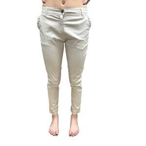 Femme Fatale Italy Skinny Chino Trousers – Size 29, Beige Pants NWT